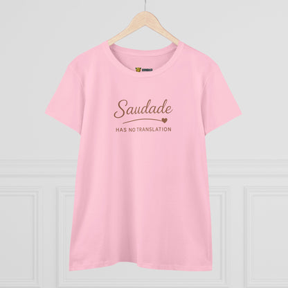 Camiseta Babylook Feminina “Saudade Has No Translation” – Identidade Brasileira | BornBrasil