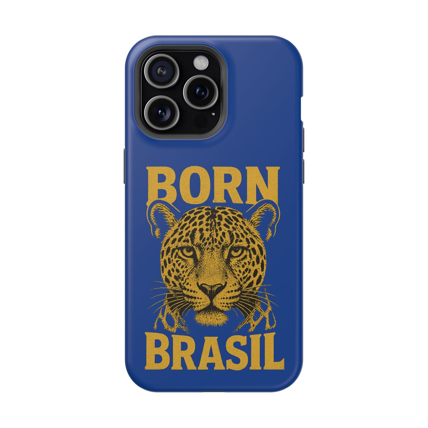 Capinha iPhone Impact-Resistant “Born Brasil Onça” – Proteção Premium do 11 ao 17 Pro Max | BornBrasil