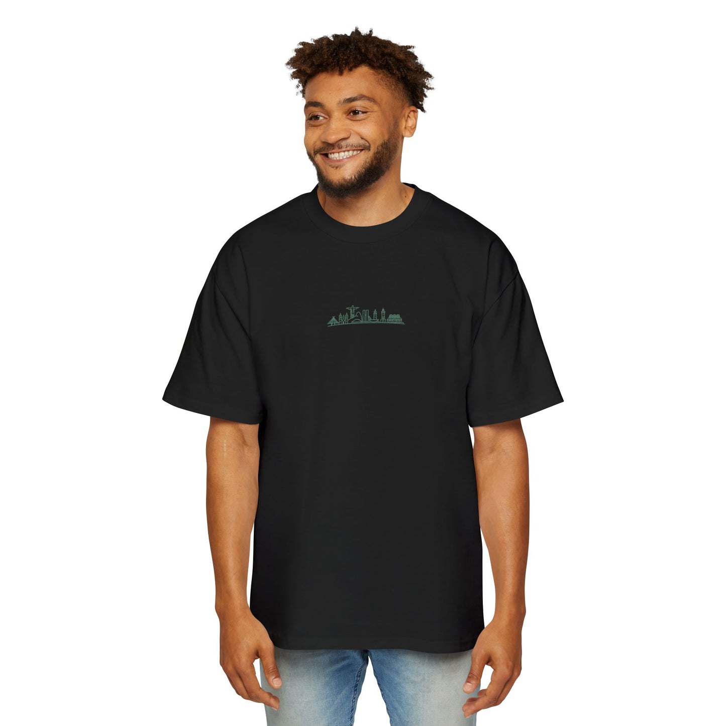 Camiseta Oversized Skyline Nacional – Arte Hand-Drawn BornBrasil