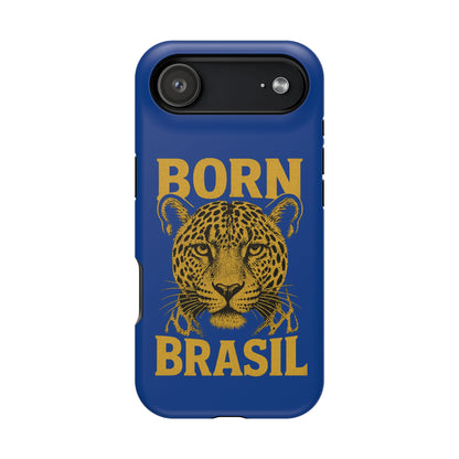 Capinha iPhone Impact-Resistant “Born Brasil Onça” – Proteção Premium do 11 ao 17 Pro Max | BornBrasil