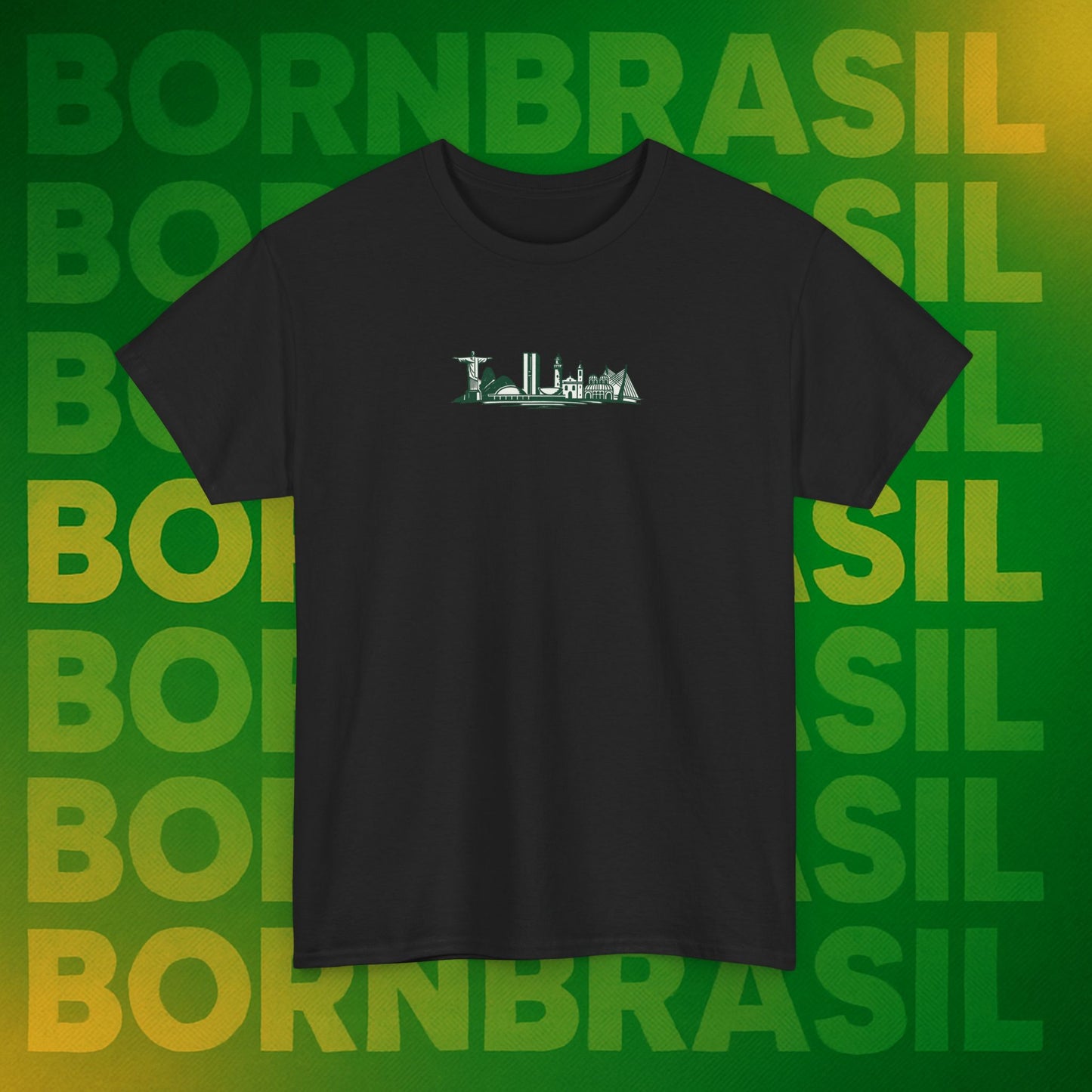 Camiseta Brasil – Skyline Nacional Hand-Drawn BornBrasil