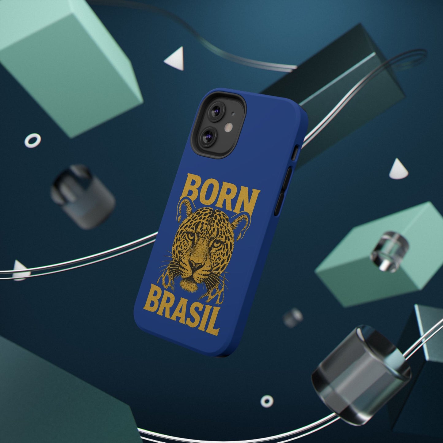 Capinha iPhone Impact-Resistant “Born Brasil Onça” – Proteção Premium do 11 ao 17 Pro Max | BornBrasil