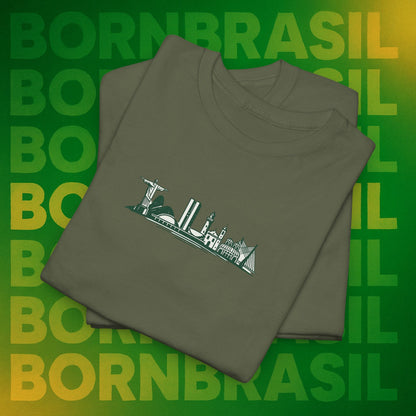 Camiseta Brasil – Skyline Nacional Hand-Drawn BornBrasil
