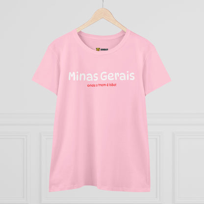 Camiseta Babylook Feminina “Minas Gerais – Onde o Trem é Bão” – Orgulho Mineiro | BornBrasil