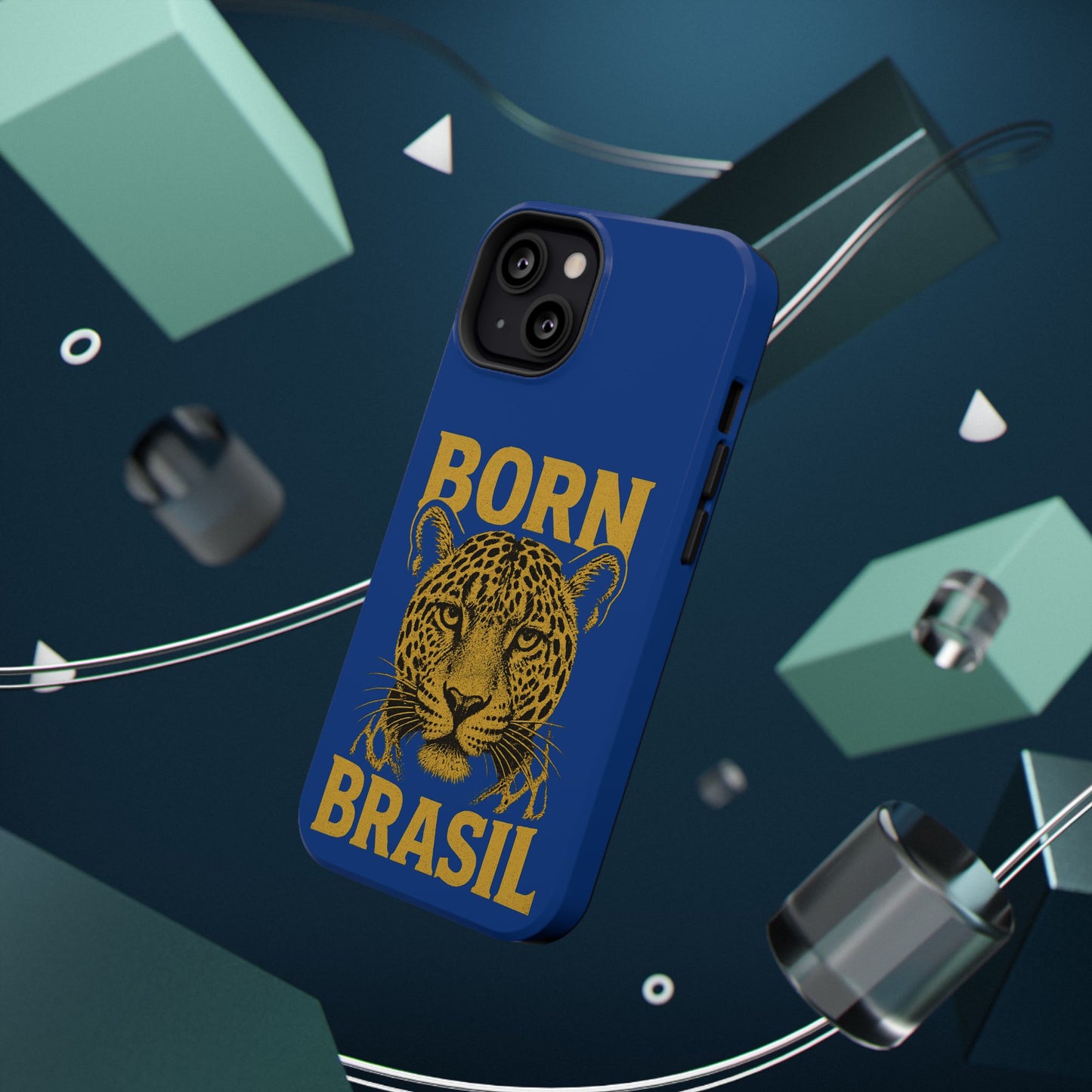 Capinha iPhone Impact-Resistant “Born Brasil Onça” – Proteção Premium do 11 ao 17 Pro Max | BornBrasil