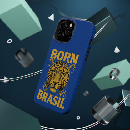 Capinha iPhone Impact-Resistant “Born Brasil Onça” – Proteção Premium do 11 ao 17 Pro Max | BornBrasil