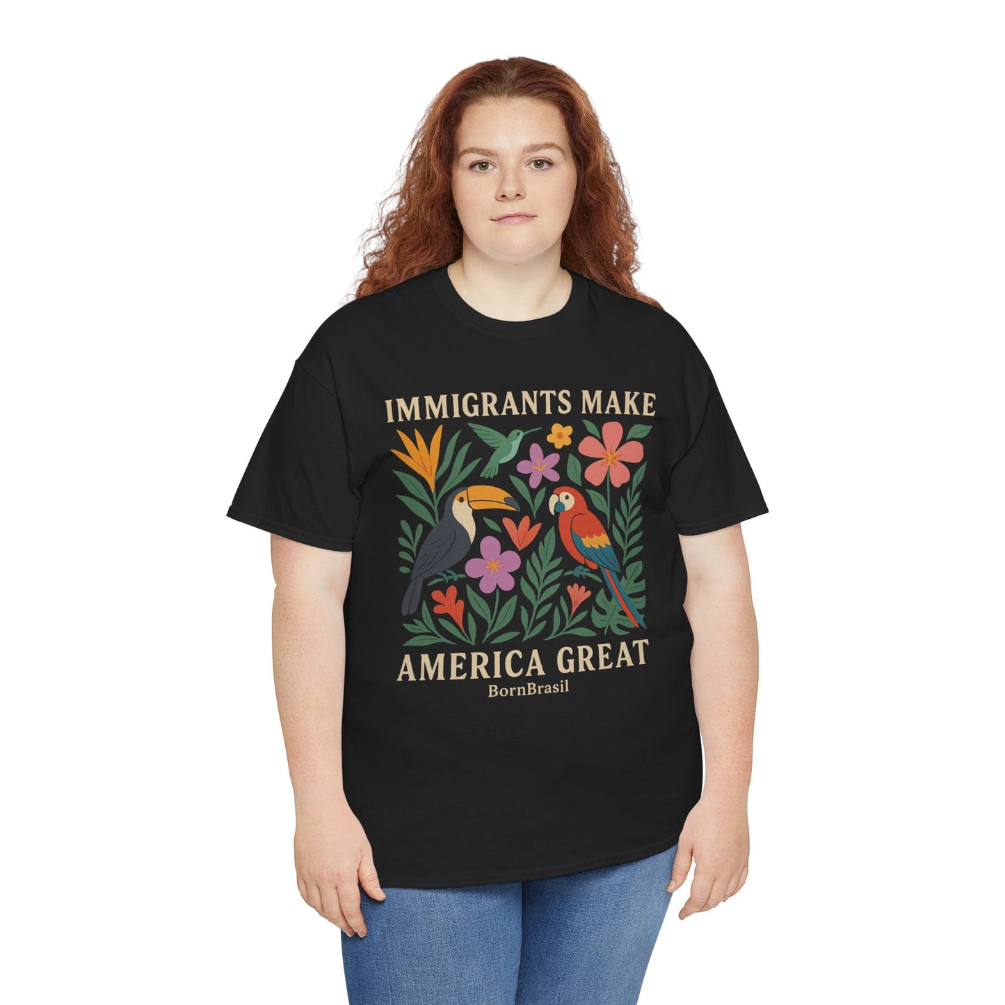 Camiseta Feminina Immigrants Make America Great – Floresta Brasileira | BornBrasil