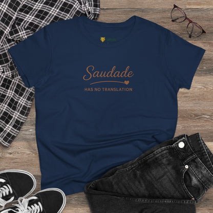 Camiseta Babylook Feminina “Saudade Has No Translation” – Identidade Brasileira | BornBrasil
