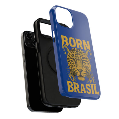 Capinha iPhone Impact-Resistant “Born Brasil Onça” – Proteção Premium do 11 ao 17 Pro Max | BornBrasil