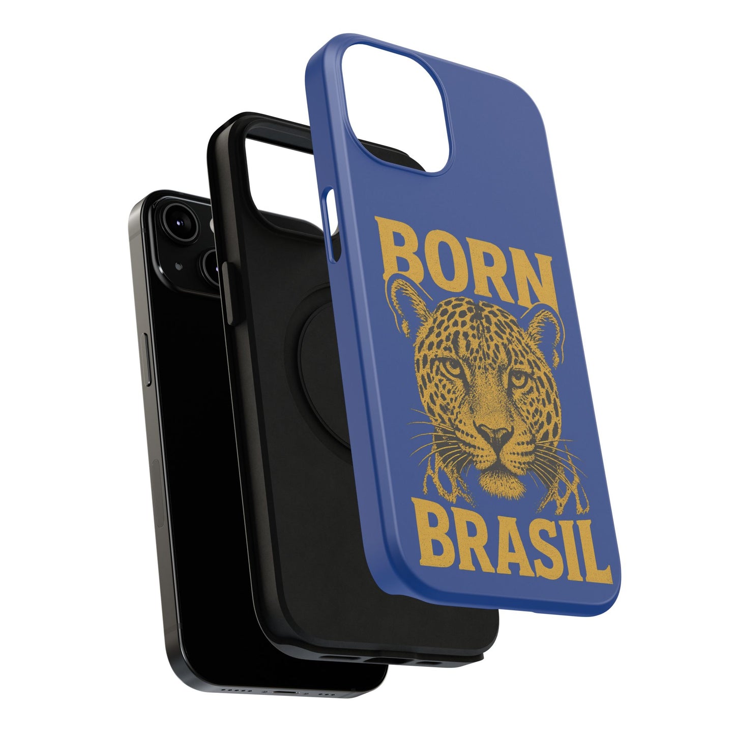 Capinha iPhone Impact-Resistant “Born Brasil Onça” – Proteção Premium do 11 ao 17 Pro Max | BornBrasil