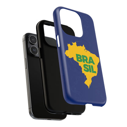 Capa MagSafe iPhone "BRASIL" Mapa Mundi - Case Magnética Premium (iPhone 13 ao 17 Pro Max)