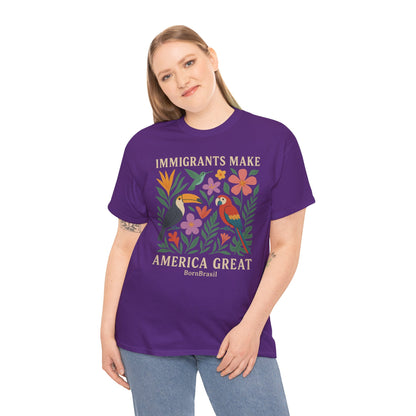 Camiseta Feminina Immigrants Make America Great – Floresta Brasileira | BornBrasil
