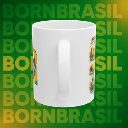 Caneca Brasil vs USA Not The Same + BR Bandeira | Cerâmica 11oz e 15oz | BornBrasil