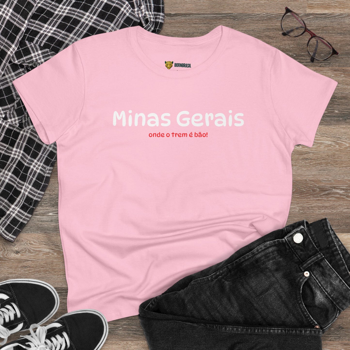 Camiseta Babylook Feminina “Minas Gerais – Onde o Trem é Bão” – Orgulho Mineiro | BornBrasil