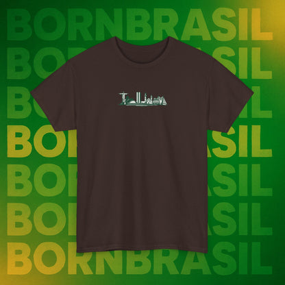 Camiseta Brasil – Skyline Nacional Hand-Drawn BornBrasil