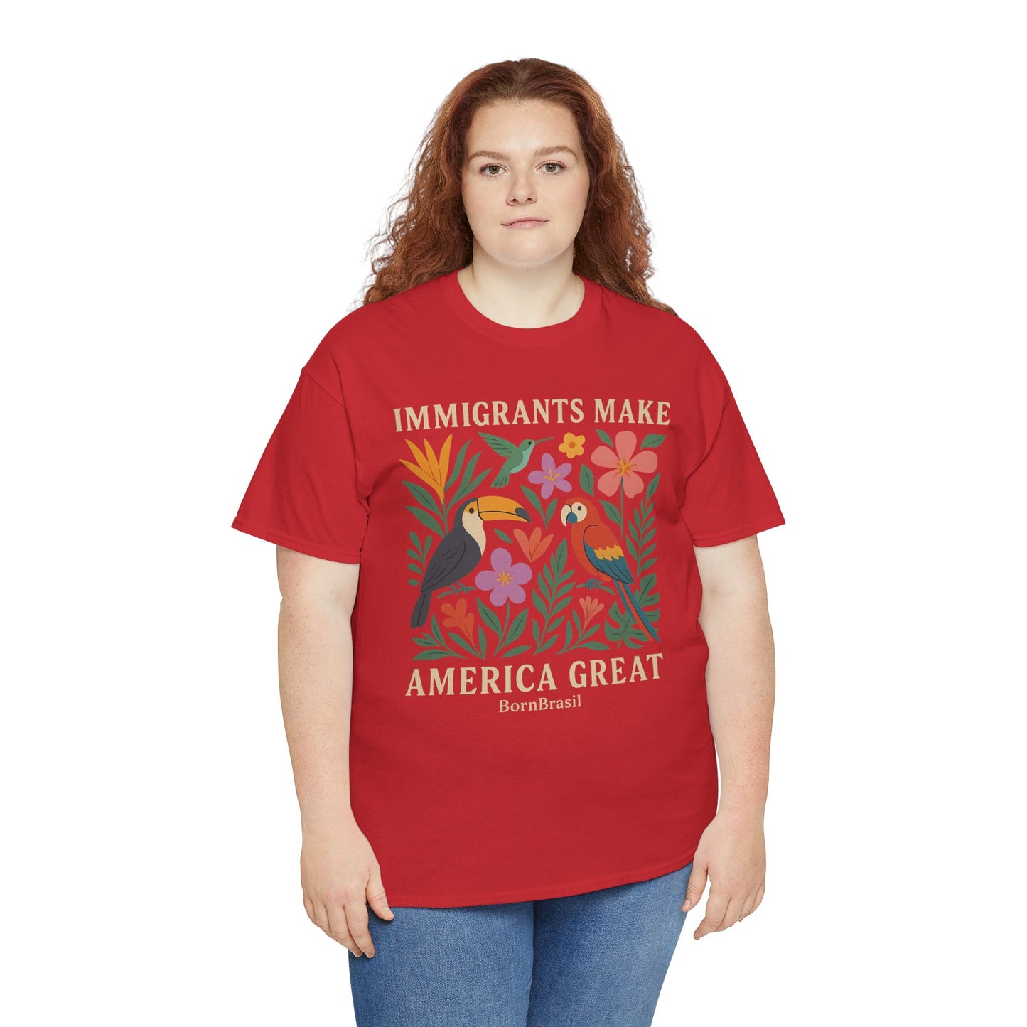 Camiseta Feminina Immigrants Make America Great – Floresta Brasileira | BornBrasil