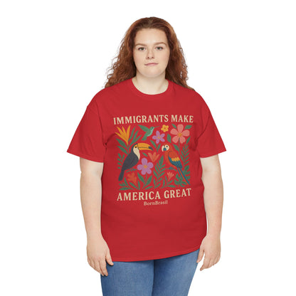 Camiseta Feminina Immigrants Make America Great – Floresta Brasileira | BornBrasil