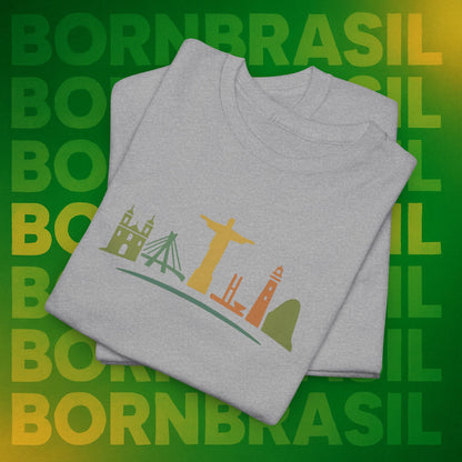 Camiseta Skyline Nacional – Arte Hand-Drawn BornBrasil