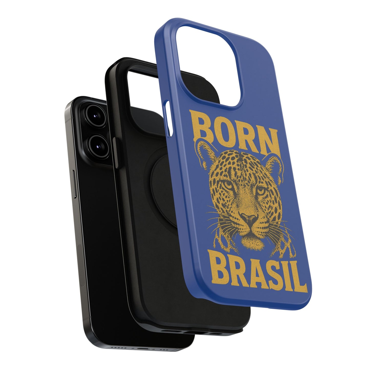 Capinha iPhone Impact-Resistant “Born Brasil Onça” – Proteção Premium do 11 ao 17 Pro Max | BornBrasil