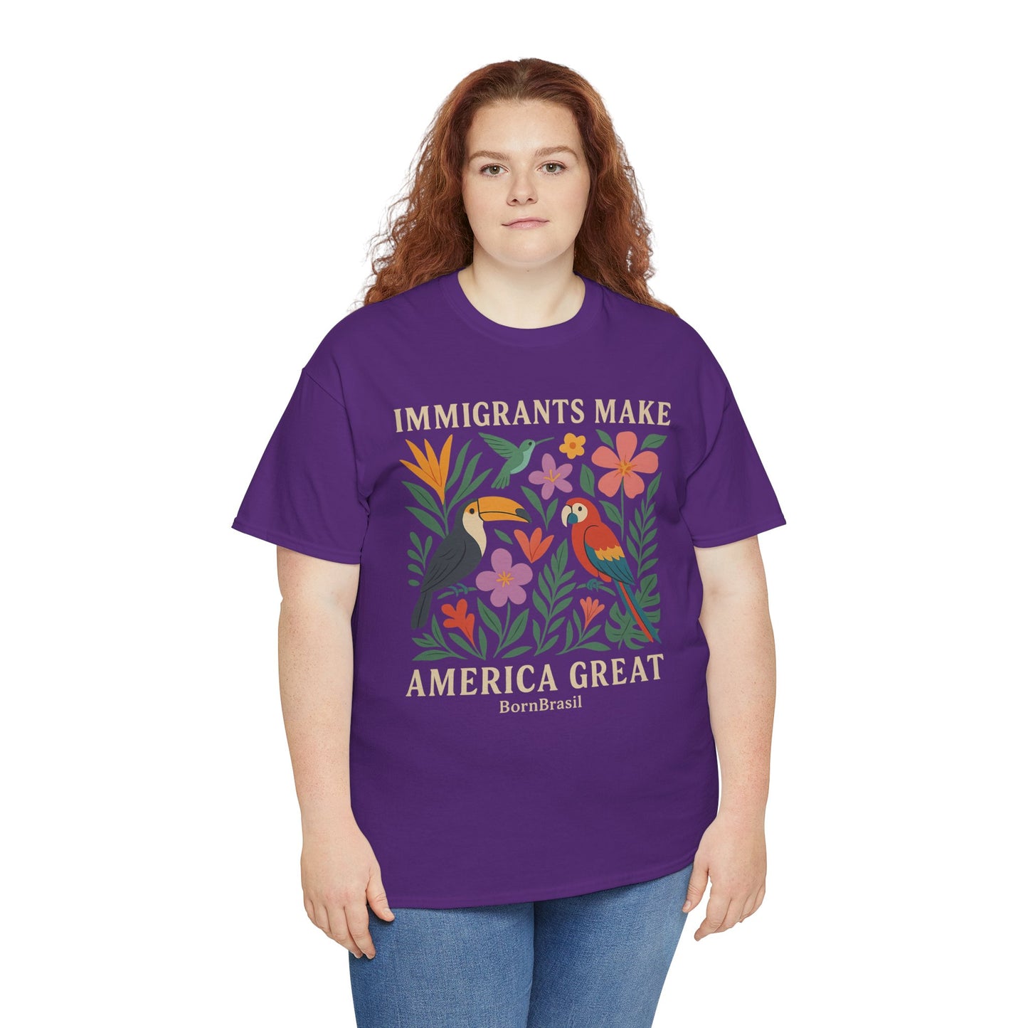 Camiseta Feminina Immigrants Make America Great – Floresta Brasileira | BornBrasil