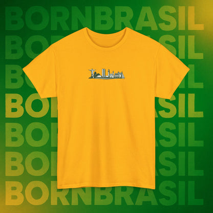 Camiseta Brasil – Skyline Nacional Hand-Drawn BornBrasil