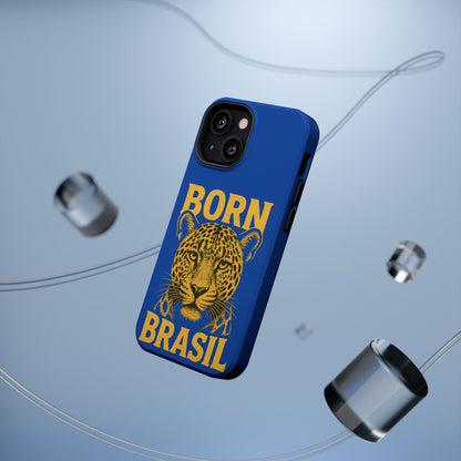 Capinha iPhone Impact-Resistant “Born Brasil Onça” – Proteção Premium do 11 ao 17 Pro Max | BornBrasil