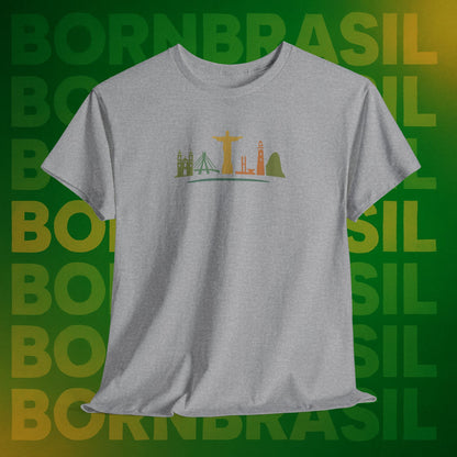 Camiseta Skyline Nacional – Arte Hand-Drawn BornBrasil