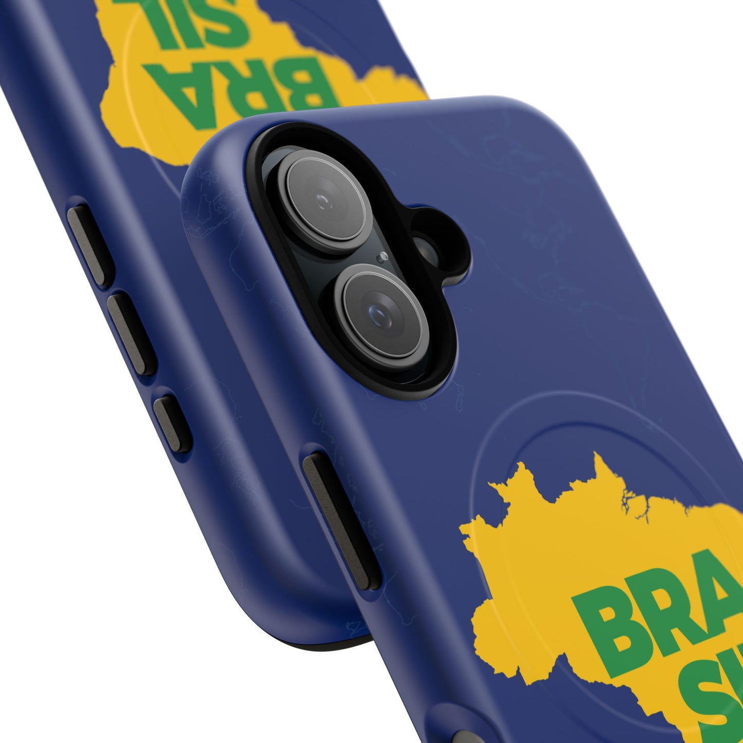 Capa MagSafe iPhone "BRASIL" Mapa Mundi - Case Magnética Premium (iPhone 13 ao 17 Pro Max)